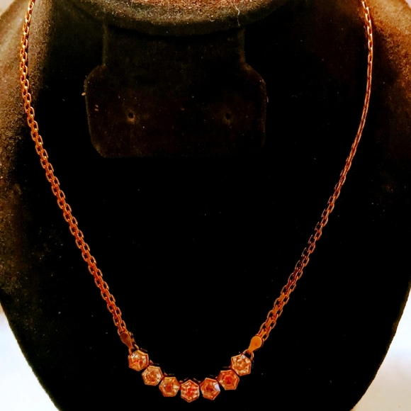 Sterling Silver 9.25 with Gold over with Zirconia Stone Size 18 inch Necklace. - Picture 3 of 4
